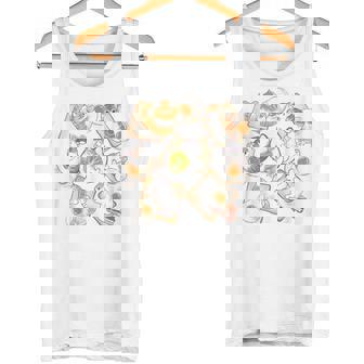 かわいい猫のパンおかしな猫と卵好き。 タンクトップ - Kawaiitshirt