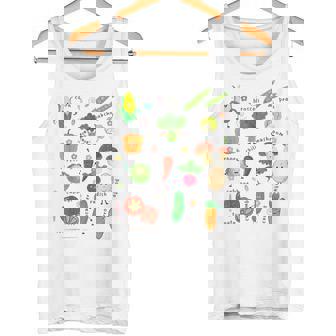 かわいい野菜 かわいい野菜 ヘルシーフード 食べる ビーガン タンクトップ - Kawaiitshirt