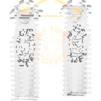 でもファーストコーヒー面白いコーヒー好き タンクトップ - Kawaiitshirt