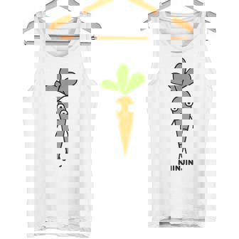 にんじん 人参 顔 イラスト かわいい おもしろ 簡単 シンプル ゆるい 野菜 タンクトップ - Kawaiitshirt