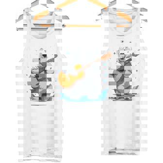 アコースティックギターを弾くクマ、ベアギタリスト 長袖tシャツ タンクトップ - Kawaiitshirt