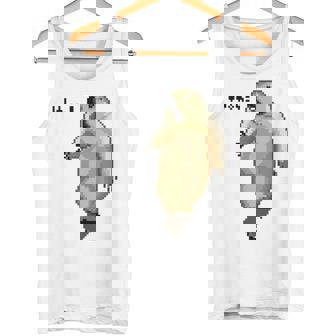 アニマルプリント 驚いたマーモット ドット絵 ピクセルアート 面白い 動物 ミーム タンクトップ - Kawaiitshirt