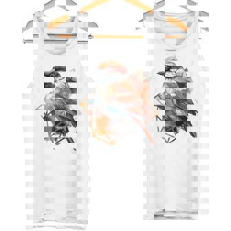 アメリカンツリー スズメ 鳥 幾何学模様 パッテンアート かわいい鳥 ロー タンクトップ - Kawaiitshirt