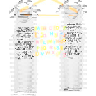 アルファベット動物学習abc キュート キッズ 教育 小道具 タンクトップ - Kawaiitshirt
