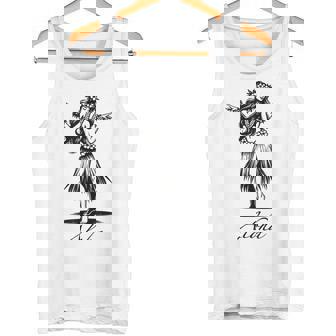 アロハ ハワイ ハワイアン ヴィンテージ ワヒネ フラダンス ダンサー ガール タンクトップ - Kawaiitshirt
