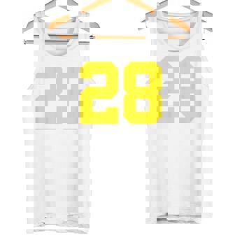 イエローナンバー28 背面 スポーツチーム ジャージ番号 タンクトップ - Kawaiitshirt