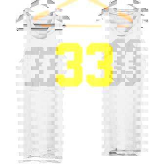 イエローナンバー33 背面 スポーツチーム ジャージ番号 タンクトップ - Kawaiitshirt