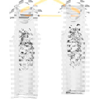 オオカミ イラスト デザイン 動物 シンボル ギフト タンクトップ - Kawaiitshirt