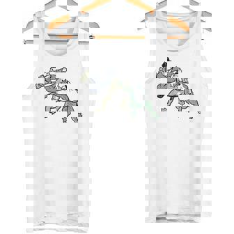 カエル 相撲 伝統 浮世絵 のようなカエルイラスト かわいい 渋かっこいい ワンポイント タンクトップ - Kawaiitshirt