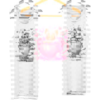 カップに入った子犬 長袖tシャツ タンクトップ - Kawaiitshirt