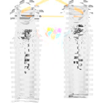 カラフルな顔 赤ちゃん オランウータン ハンギングバルーン グラフィック 猿 タンクトップ - Kawaiitshirt