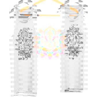 ガネーシャシンボル ヨガ ヒンドゥー教 象 神 ガネーシャ プージャ 長袖tシャツ タンクトップ - Kawaiitshirt