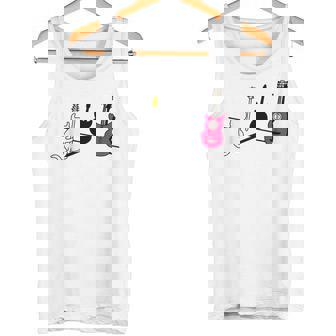 ギターの影を作る猫デザイン タンクトップ - Kawaiitshirt