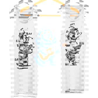 ギターを弾く犬 マルチーズプードル 面白い落書き タンクトップ - Kawaiitshirt