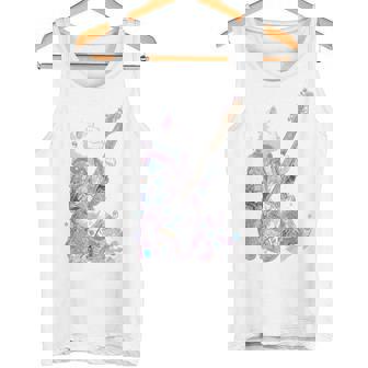 ギターを弾く猫 ネコ おもしろ かわいい ロック おしゃれ タンクトップ - Kawaiitshirt