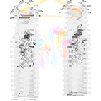クラゲ 幾何学 動物 カラフル 抽象 アート クラゲ タンクトップ - Kawaiitshirt