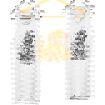 クリーム色の花のダックスフント 愛らしいミニドキシー犬 タンクトップ - Kawaiitshirt