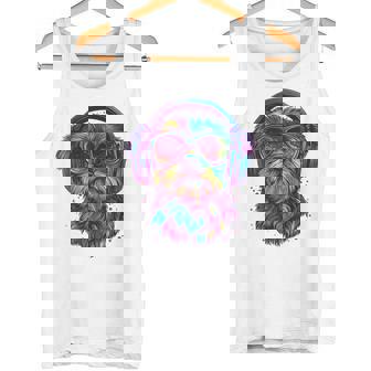 グリフォン ブリュッセロ 犬 音楽 ヘッドホン グリフォン ブリュッセル タンクトップ - Kawaiitshirt