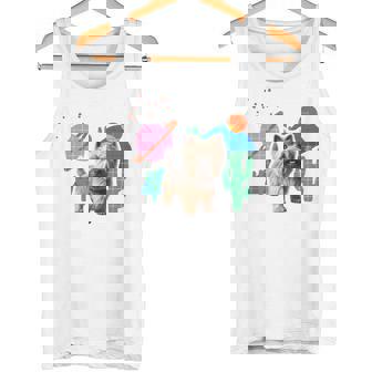 ケアンテリア デザートデザイン犬 長袖tシャツ タンクトップ - Kawaiitshirt