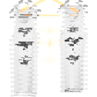 コウモリ 科学イラスト 描画 生物学 アート ハロウィン タンクトップ - Kawaiitshirt