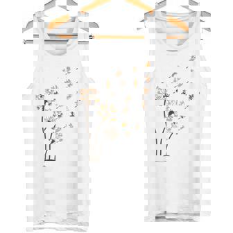 コーギー フラワー フライ タンポポ 面白い かわいい 犬好き ウェルシュ コーギー タンクトップ - Kawaiitshirt