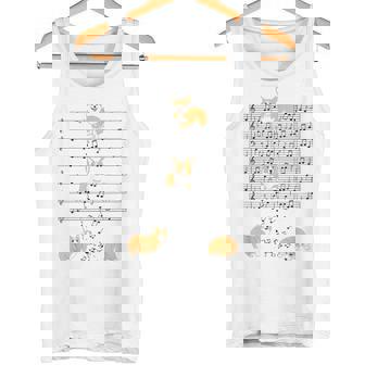 コーギー 犬 音符 音符 ミュージシャン かわいい コーギー 犬 タンクトップ - Kawaiitshirt