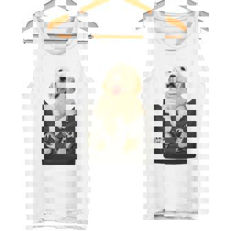 ゴールデンレトリバー ポケットに入った子犬 長袖tシャツ タンクトップ - Kawaiitshirt