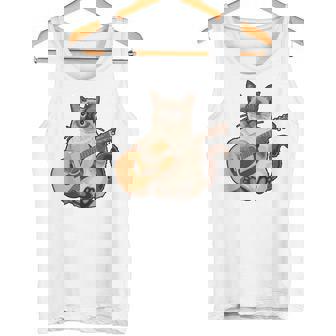 シャム猫ギタリスト ミーザー ギター奏者 タンクトップ - Kawaiitshirt