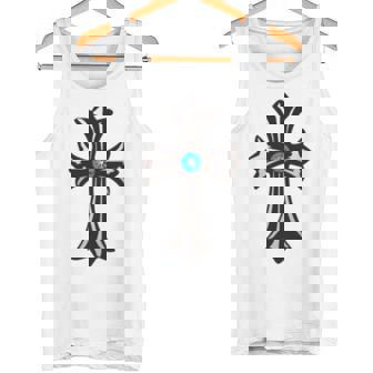 シルバークロス ブルーダイヤ 長袖tシャツ タンクトップ - Kawaiitshirt