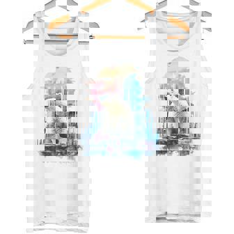 シロクマ 動物 カラフル 動物園 アート 描画 シロクマ タンクトップ - Kawaiitshirt