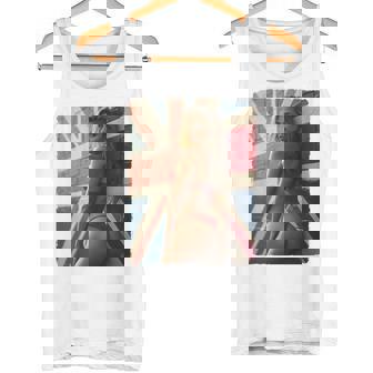 セクシーガールグラフィックtシャツ 「ホットピンナップガール&イギリスの旗」 長袖tシャツ タンクトップ - Kawaiitshirt