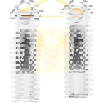 セクシーガールグラフィックtシャツ セクシーなブルネットエンジェルピンナップバックプリント タンクトップ - Kawaiitshirt