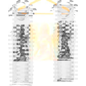 セクシーガールグラフィックtシャツ セクシーシッティングエンジェルピンナップバックプリント タンクトップ - Kawaiitshirt