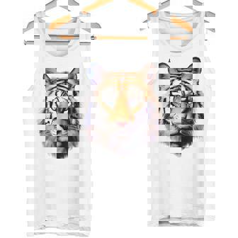 タイガー アニマル プリント グラフィック デッサン アートワーク フェイス トラ タンクトップ - Kawaiitshirt