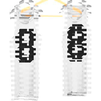 タイポグラフィ 太字 ステンシル 8番 数字 8 タンクトップ - Kawaiitshirt