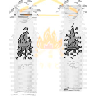 タキビ 焚き火 たきび キャンプ イラスト かわいい おもしろ キャンプグッズ タンクトップ - Kawaiitshirt