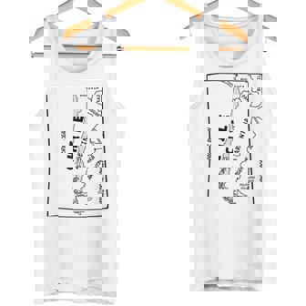 チリと近隣諸国の手描き黒線地図 タンクトップ - Kawaiitshirt