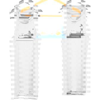 ティーカップのシルエットと黄昏のシーン 長袖tシャツ タンクトップ - Kawaiitshirt