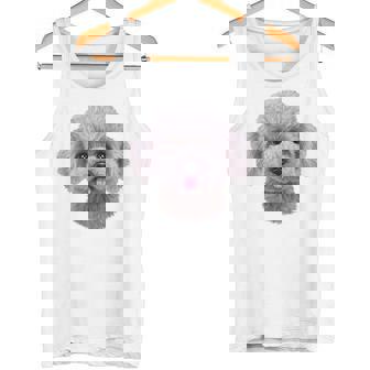 ホワイト トイプードル 犬 いぬ 顔 タンクトップ - Kawaiitshirt