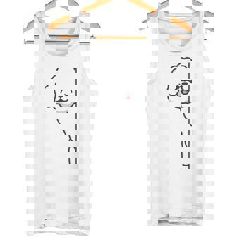 トイプードル 白 隠す 可愛い おもしろ シンプル イラスト 長袖tシャツ タンクトップ - Kawaiitshirt