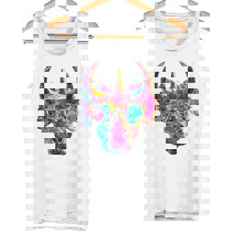 トリケラトプス 恐竜 グラフィック サングラス アートワーク トリケラトプス タンクトップ - Kawaiitshirt