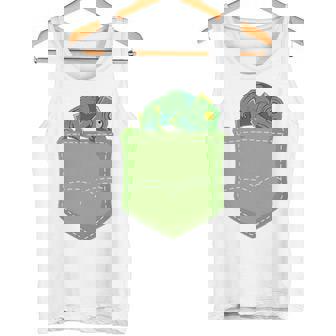 トロピカル アニマル トカゲ 爬虫類ラバー ポケット カメレオン タンクトップ - Kawaiitshirt
