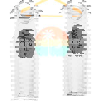 トロピカル ビーチ ヤシの木 ヴィンテージ レトロ 70年代 80年代 航海 タンクトップ - Kawaiitshirt