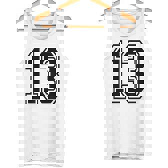 ナンバー13 カレッジスポーツチーム 黒文字 タンクトップ - Kawaiitshirt