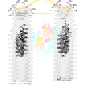 ニワトリ 動物 絵画 グラフィック 抽象 カラフル チキン タンクトップ - Kawaiitshirt