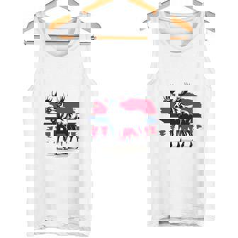 ノルウェー デザイン ヘラジカ ノルウェー国旗 自然 服装 北欧 長袖tシャツ タンクトップ - Kawaiitshirt