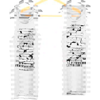 ノーティーキャット 音符付き 音楽 楽譜 おもしろ猫 ギフト タンクトップ - Kawaiitshirt