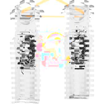 ハリネズミ アート 幾何学 動物 抽象 グラフィック ハリネズミ タンクトップ - Kawaiitshirt