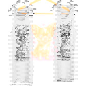 ハートに囲まれた愛らしいチワワ タンクトップ - Kawaiitshirt