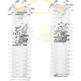 ハーフコーヒー ハーフブックワーム 読書本 コーヒーカップ タンクトップ - Kawaiitshirt
